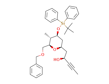 (S)-1-[(2R,4S,5S,6R)-6-Benzyloxymethyl-4-(tert-butyl-diphenyl-silanyloxy)-5-methyl-tetrahydro-pyran-2-yl]-pent-3-yn-2-ol