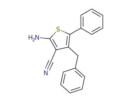 Molecular Structure of 42225-09-2 (2-amino-4-benzyl-5-phenyl-thiophene-3-carbonitrile)