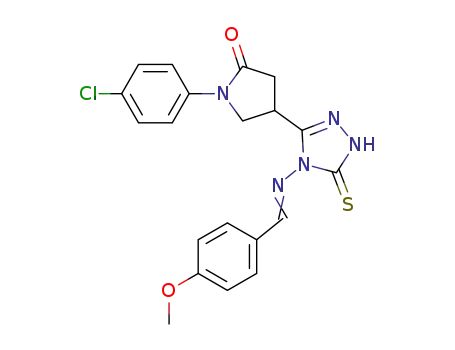 1-(4-chlorophenyl)-4-[4-[[(4-methoxyphenyl)methylidene]amino]-5-thioxo-4,5-dihydro-1H-1,2,4-triazol-3-yl]pyrrolidin-2-one