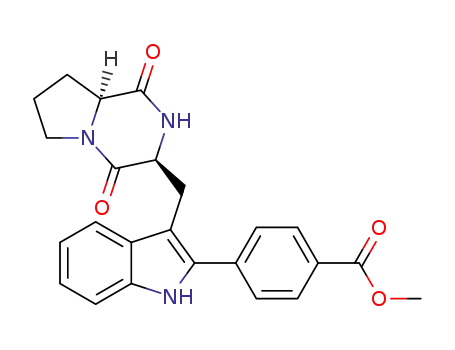 methyl 4-(3-(((3S,8aS)-1,4-dioxooctahydropyrrolo[1,2-a]pyrazin-3-yl)methyl)-1H-indol-2-yl)benzoate