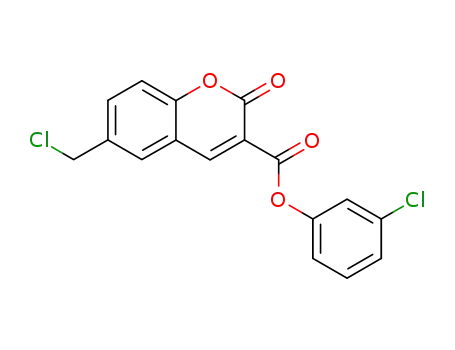 Molecular Structure of 176770-36-8 (2H-1-Benzopyran-3-carboxylic acid, 6-(chloromethyl)-2-oxo-,
3-chlorophenyl ester)