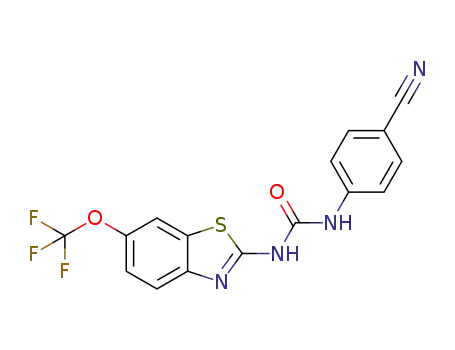 Molecular Structure of 1343448-00-9 (1-(4-cyanophenyl)-3-(6-trifluoromethoxybenzothiazol 2-yl)urea)