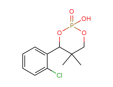 Molecular Structure of 98674-87-4 ((R)-(+)-4-(2-CHLOROPHENYL)-2-HYDROXY-5,5-DIMETHYL-1,3,2-DIOXAPHOSPHORINANE 2-OXIDE)