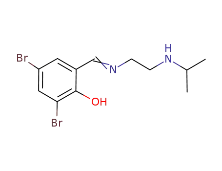 Molecular Structure of 1174288-06-2 (2,4-dibromo-6-[(2-isopropylaminoethylimino)methyl]phenol)
