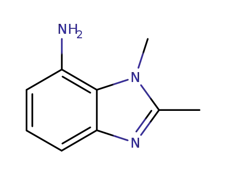 Molecular Structure of 21577-26-4 (Benzimidazole,7-amino-1,2-dimethyl-(6CI,8CI))