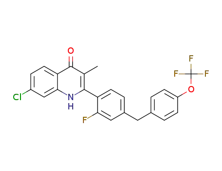 7-chloro-2-(2-fluoro-4-(4-(trifluoromethoxy)benzyl)phenyl)-3-methylquinolin-4(1H)-one