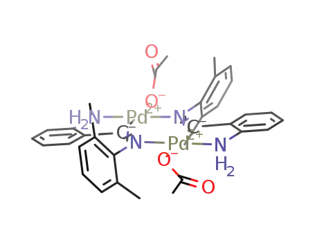 [Pd2(OAc)2(μ-C,N,N'-C(=NXy)C6H4NH2-2)]2