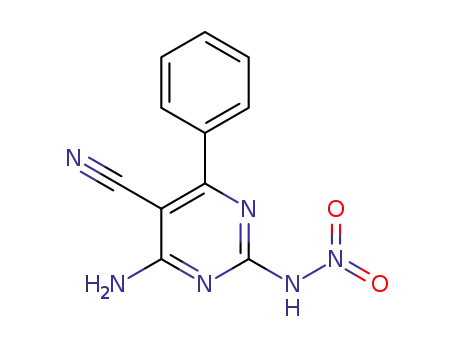 Molecular Structure of 1374981-13-1 (4-amino-2-nitroamino-6-phenylpyrimidine-5-carbonitrile)