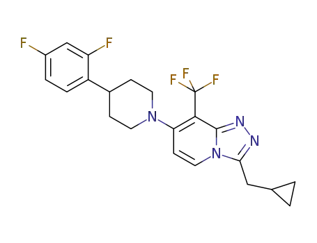 Molecular Structure of 1254979-37-7 (3-(cyclopropylmethyl)-7-[4-(2,4-difluorophenyl)-1-piperidinyl]-8-(trifluoromethyl)-1,2,4-triazolo[4,3-a]pyridine)