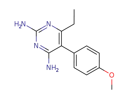 Molecular Structure of 113512-19-9 (2,4-Pyrimidinediamine, 6-ethyl-5-(4-methoxyphenyl)-)