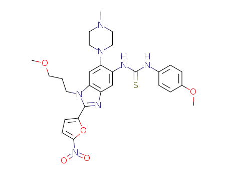 1-(4-methoxyphenyl)-3-(1-(3-methoxypropyl)-6-(4-methylpiperazin-1-yl)-2-(5-nitrofuran-2-yl)-1H-benzo[d]imidazol-5-yl)thiourea