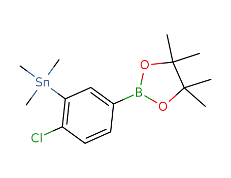 (2-chloro-5-(4,4,5,5-tetramethyl-1,3,2-dioxaborolan-2-yl)phenyl)trimethylstannane