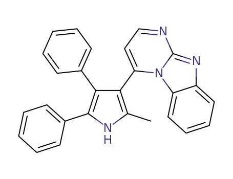 Molecular Structure of 1617532-94-1 (4-(2-methyl-4,5-diphenyl-1H-pyrrol-3-yl)benzo [4,5]imidazo[1,2-a] pyrimidine)