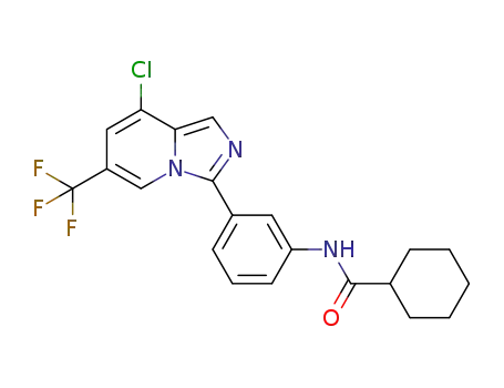 Molecular Structure of 1477503-72-2 (N-(3-(8-chloro-6-(trifluoromethyl)imidazo[1,5-a]pyridin-3-yl)phenyl)cyclohexane carboxamide)