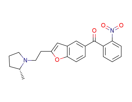 Molecular Structure of 1610838-89-5 ((R)-(2-(2-(2-methylpyrrolidin-1-yl)ethyl)benzofuran-5-yl)(2-nitrophenyl)methanone)