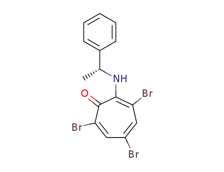 Molecular Structure of 1582779-27-8 ((R)-3,5,7-tribromo-2-((1-phenylethyl)amino)cyclohepta-2,4,6-trienone)