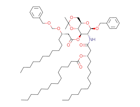 benzyl 3-O-<(3S)-3-(benzyloxymethoxy)tetradecanoyl>-2-deoxy-4,6-O-isopropylidene-2-<(3S)-3-tetradecanoyloxytetradecanamido>-β-D-glucopyranoside