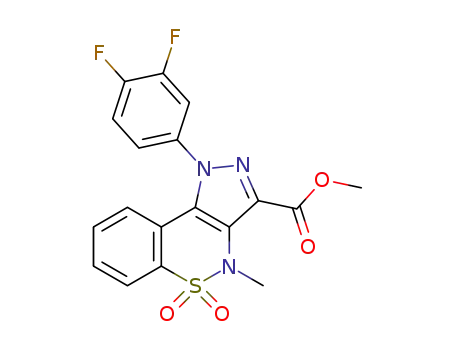 methyl 1-(3,4-difluorophenyl)-4-methyl-1,4-dihydropyrazolo[4,3-c][1,2]benzothiazine-3-carboxylate 5,5-dioxide