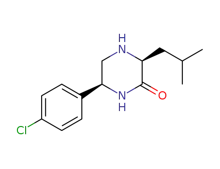 Molecular Structure of 1391628-36-6 ((3S,6S)-6-(4-chlorophenyl)-3-isobutyl-piperazin-2-one)