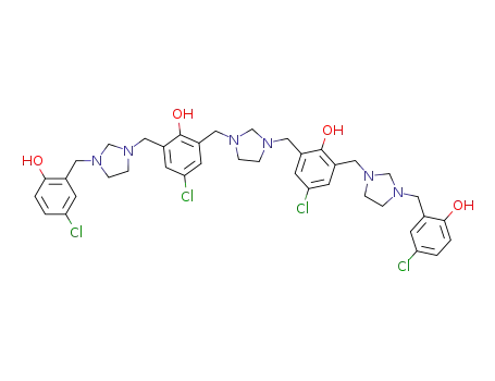 1<SUP>5</SUP>,5<SUP>5</SUP>,9<SUP>5</SUP>,13<SUP>5</SUP>-tetrachloro-3,7,11(1,3)-triimidazolidine-1,13<sup>(1)</sup>,5,9(1,3)-tetrabenzenatridecaphane-1<SUP>2</SUP>,5<SUP>2</SUP>,9<SUP>2</SUP>,13<SUP>2</SUP>-tetraol