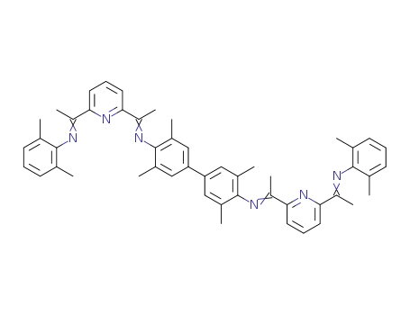 Molecular Structure of 1574293-42-7 (N,N'-bis(1-(6-(1-(2,6-dimethylphenylimino)ethyl)pyridin-2-yl)ethylidene)-3,5,3',5'-tetramethylbenzidine)
