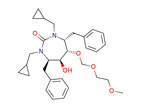 (4R,5S,6S,7R)-hexahydro-5-(2-methoxyethoxymethoxy)-6-hydroxy-1,3-bis-<cyclopropylmethyl>-4,7-bis-<phenylmethyl>-2H-1,3-diazepin-2-one