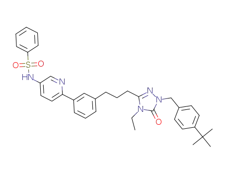 N-(6-(3-(3-(1-(4-(tert-butyl)benzyl)-4-ethyl-5-oxo-4,5-dihydro-1H-1,2,4-triazol-3-yl)propyl)phenyl)pyridin-3-yl)benzenesulfonamide