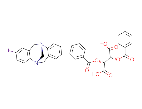Molecular Structure of 1478192-90-3 ((-)-R,R-2-iodo-6,12-dihydro-5,11-methanodibenzo[b,f ][1,5]-diazocine*(-)-O,O′-dibenzoyl-L-tartaric acid)