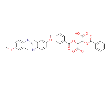 Molecular Structure of 1202533-76-3 ((-)-R,R-2,8-dimethoxy-6,12-dihydro-5,11-methanodibenzo-[b,f ][1,5]diazocine*(-)-O,O′-dibenzoyl-L-tartaric acid)