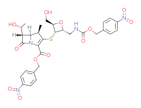 (4R,5S,6S)-6-((R)-1-Hydroxy-ethyl)-3-{(2R,3S,4R)-2-hydroxymethyl-4-[(4-nitro-benzyloxycarbonylamino)-methyl]-oxetan-3-ylsulfanyl}-4-methyl-7-oxo-1-aza-bicyclo[3.2.0]hept-2-ene-2-carboxylic acid 4-nitro-benzyl ester
