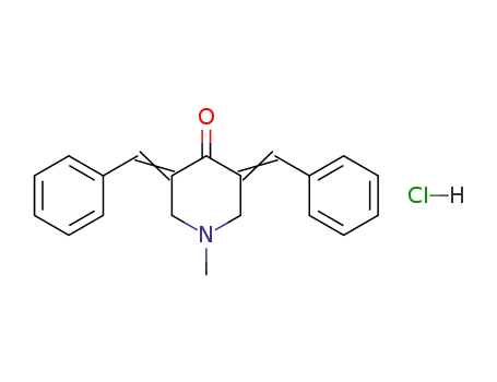 Molecular Structure of 54237-25-1 (4-Piperidinone, 1-methyl-3,5-bis(phenylmethylene)-, hydrochloride)