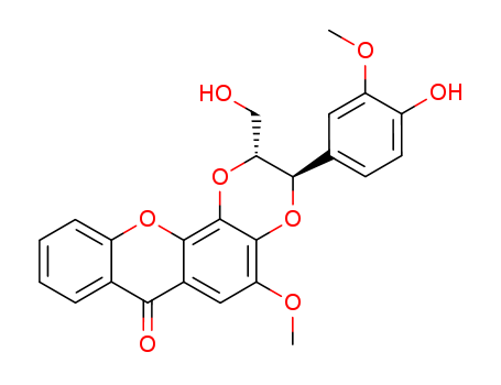 7H-1,4-Dioxino[2,3-c]xanthen-7-one,2,3-dihydro-3-(4-hydroxy-3-methoxyphenyl)-2-(hydroxymethyl)-5-methoxy-,(2R,3R)-rel-