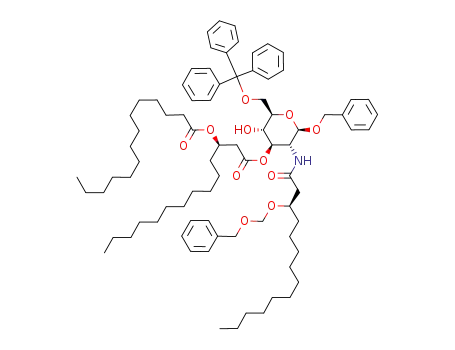 (R)-3-Tetradecanoyloxy-tetradecanoic acid (2R,3R,4R,5S,6R)-2-benzyloxy-3-((R)-3-benzyloxymethoxy-tetradecanoylamino)-5-hydroxy-6-trityloxymethyl-tetrahydro-pyran-4-yl ester