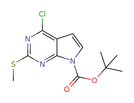 7-(tert-butoxycarbonyl)-4-chloro-2-methylthio-7H-pyrrolo[2,3-d]pyrimidine