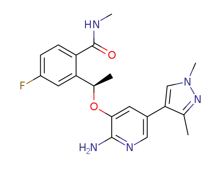2-[(1R)-1-{[2-amino-5-(1,3-dimethyl-1H-pyrazol-4-yl)pyridin-3-yl]oxy}ethyl]-4-fluoro-N-methylbenzamide