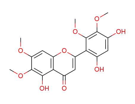 Molecular Structure of 80752-04-1 (4H-1-Benzopyran-4-one,
2-(4,6-dihydroxy-2,3-dimethoxyphenyl)-5-hydroxy-6,7-dimethoxy-)