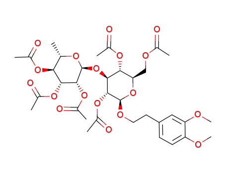 Acetic acid (2R,3R,4S,5R,6R)-5-acetoxy-6-acetoxymethyl-2-[2-(3,4-dimethoxy-phenyl)-ethoxy]-4-((2S,3R,4R,5S,6S)-3,4,5-triacetoxy-6-methyl-tetrahydro-pyran-2-yloxy)-tetrahydro-pyran-3-yl ester