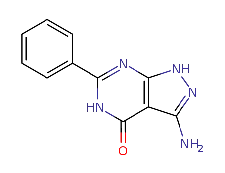 Molecular Structure of 15908-70-0 (3-amino-6-phenyl-1,2-dihydro-4H-pyrazolo[3,4-d]pyrimidin-4-one)