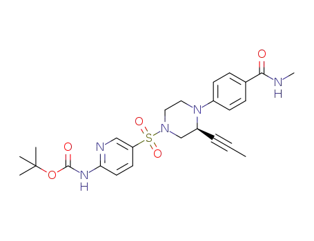 tert-butyl (5-(((3S)-4-(4-(methylcarbamoyl)phenyl)-3-(1-propyn-1-yl)-1-piperazinyl)sulfonyl)-2-pyridinyl)carbamate