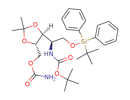 (2S,3S,4R)-4-(tert-Butyloxycarbonylamino)-1-O-carbamoyl-2,3-dioxyisopropylidene-5-tert-butyldiphenylsilyloxypentanol