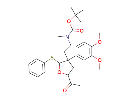 {2-[5-Acetyl-3-(3,4-dimethoxy-phenyl)-2-phenylsulfanyl-tetrahydro-furan-3-yl]-ethyl}-methyl-carbamic acid tert-butyl ester