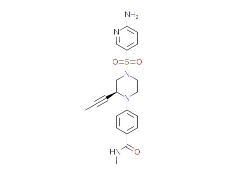 4-((2S)-4-((6-amino-3-pyridinyl)sulfonyl)-2-(1-propyn-1-yl)-1-piperazinyl)-N-methylbenzamide