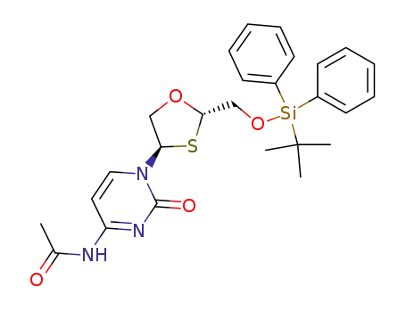 Molecular Structure of 160706-00-3 (2S-t-butyldiphenylsilyloxymethyl-4R-(N<sub>4</sub>'-acetylcytosin-1'-yl)-1,3-oxathiolane)