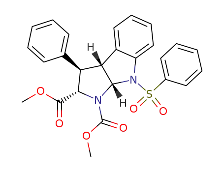 Dimethyl 3-phenyl-8-(phenylsulfonyl)-1,2(S),3(S),3a(R),8,8a(S)-hexahydropyrrolo<2,3-b>indole-1,2-dicarboxylate