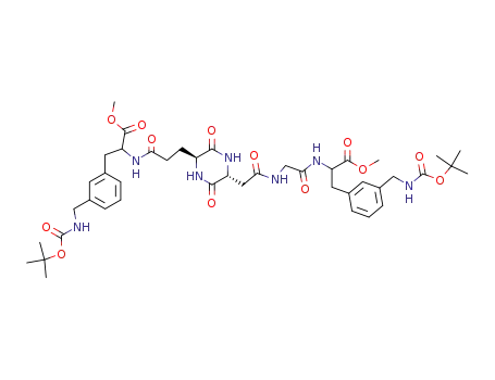 3-[3-(<i>tert</i>-butoxycarbonylamino-methyl)-phenyl]-2-(2-{2-[5-(2-{2-[3-(<i>tert</i>-butoxycarbonylamino-methyl)-phenyl]-1-methoxycarbonyl-ethylcarbamoyl}-ethyl)-3,6-dioxo-piperazin-2-yl]-acetylamino}-acetylamino)-propionic acid methyl ester