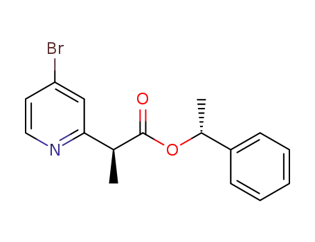 Molecular Structure of 1612223-06-9 ((R)-1-phenylethyl (2S)-2-(4-bromopyridin-2-yl)propanoate)