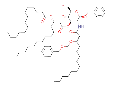 (S)-3-Tetradecanoyloxy-tetradecanoic acid (2R,3R,4R,5S,6R)-2-benzyloxy-3-((S)-3-benzyloxymethoxy-tetradecanoylamino)-5-hydroxy-6-hydroxymethyl-tetrahydro-pyran-4-yl ester