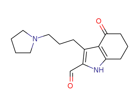 4-oxo-3-[3-(pyrrolidin-1-yl)propyl]-4,5,6,7-tetrahydro-1H-indole-2-carbaldehyde