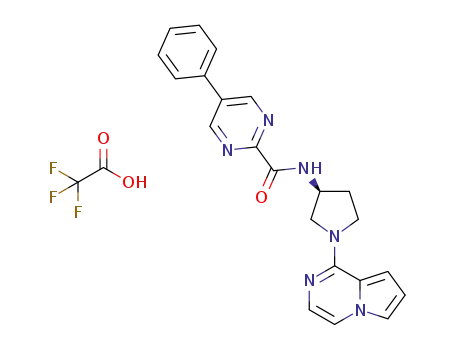 5-phenyl-N-[(3S)-1-pyrrolo[1,2-a]pyrazin-1-ylpyrrolidin-3-yl]pyrimidine-2-carboxamide trifluoroacetate salt