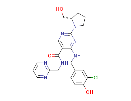 5-Pyrimidinecarboxamide, 4-[[(3-chloro-4-hydroxyphenyl)methyl]amino]-2-[(2S)-2-(hydroxymethyl)-1-pyrrolidinyl]-N-(2-pyrimidinylmethyl)-